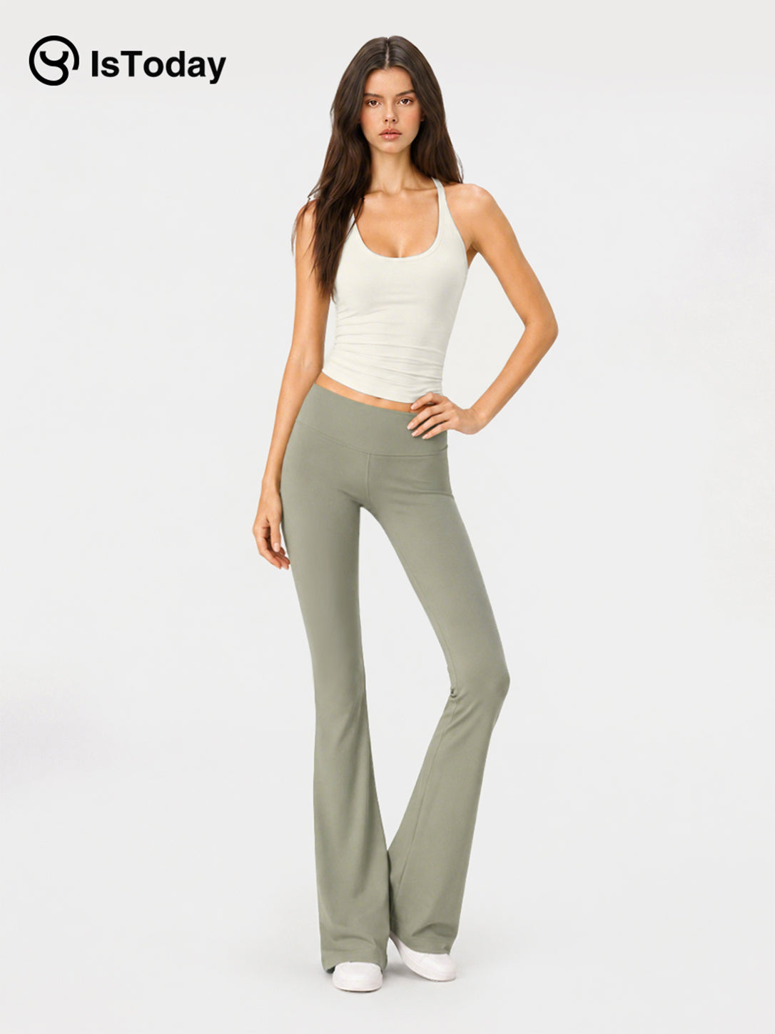 ISTODAY DAY03 Women's Flared Knit Yoga Pants