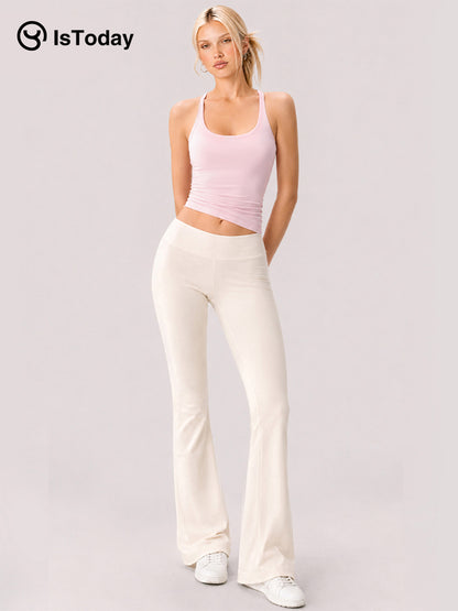ISTODAY DAY03 Women's Flared Knit Yoga Pants