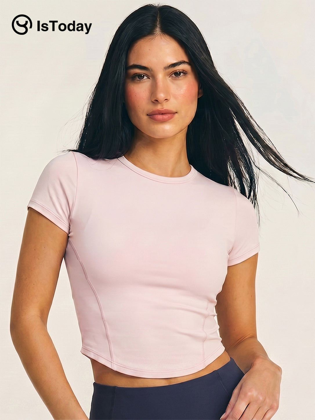 ISTODAY DAY05 Women's Fitted Cationic Short-Sleeve Top