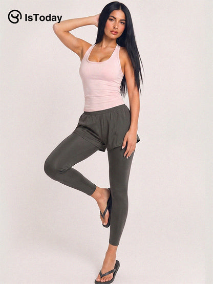 ISTODAY DAY01 Women's Two-in-One Sports Knit