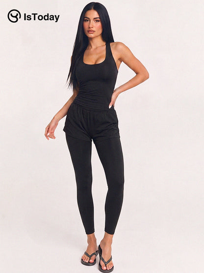 ISTODAY DAY01 Women's Two-in-One Sports Knit
