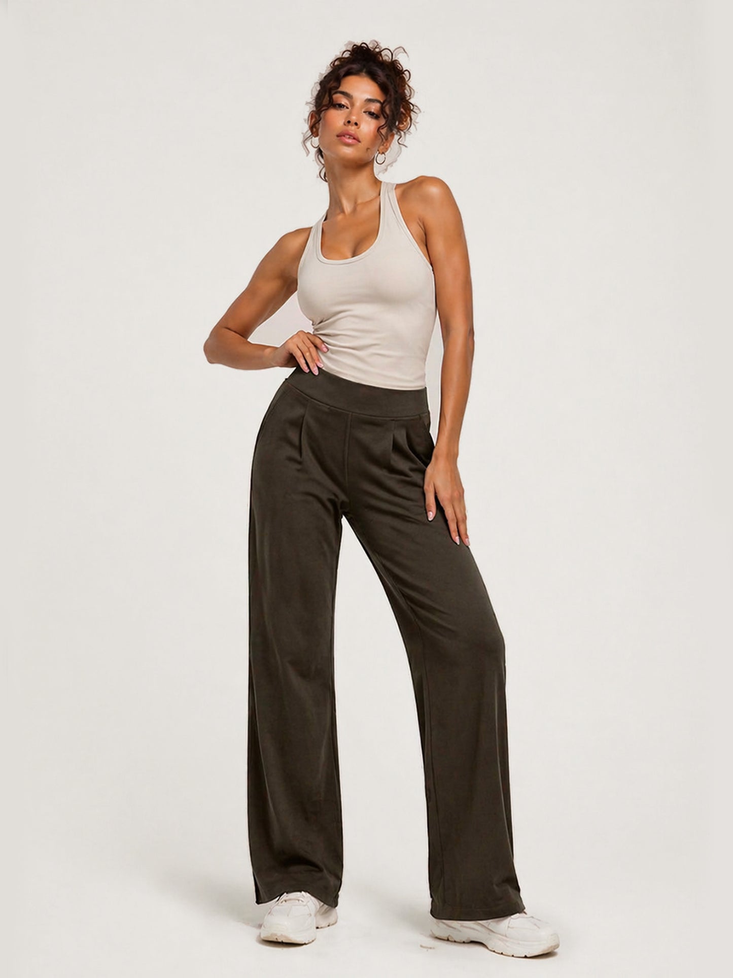 ISTODAY DAY04 Women's Straight-Leg Knit Yoga Pants