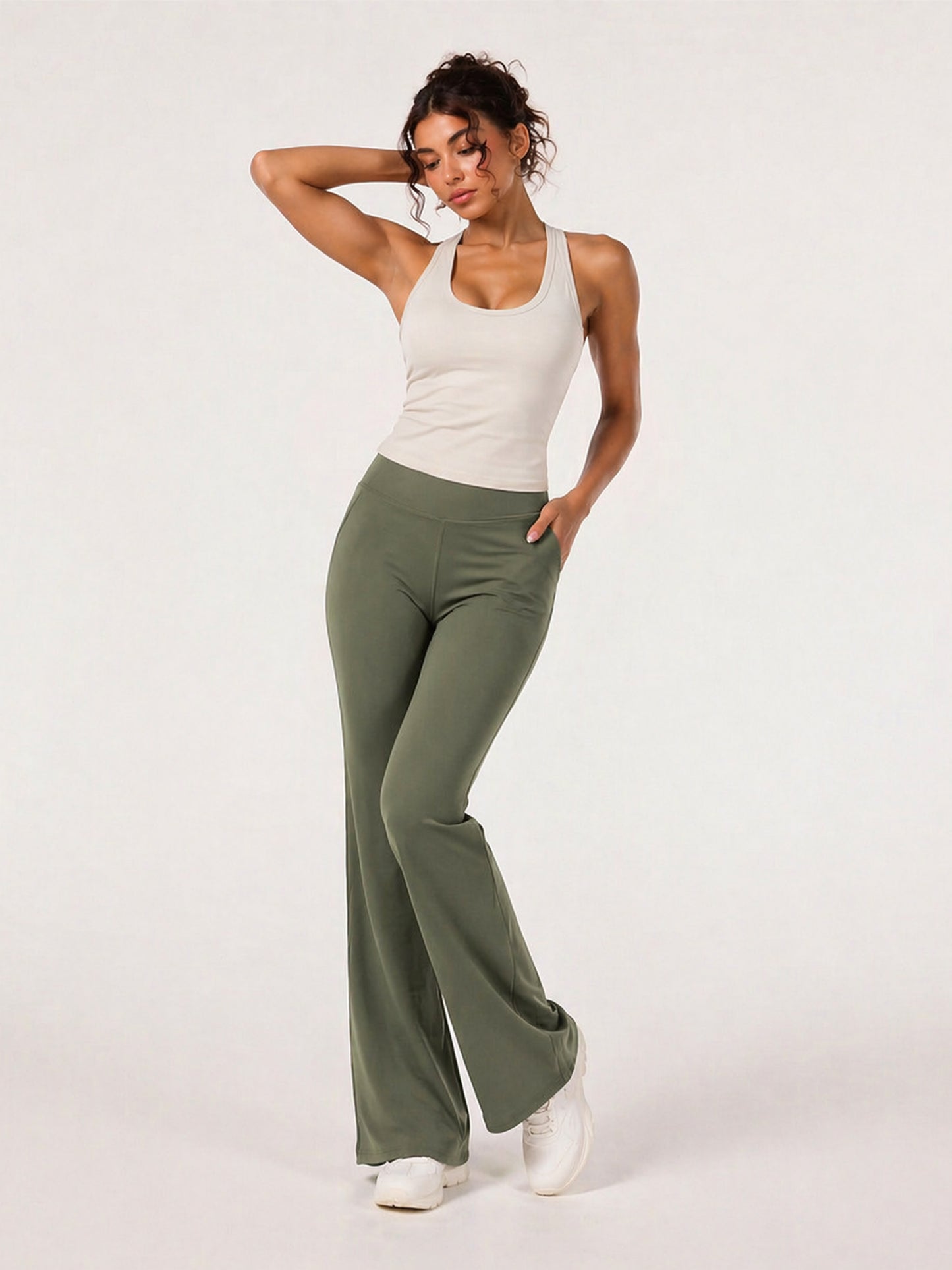 ISTODAY DAY03 Women's Flared Knit Yoga Pants