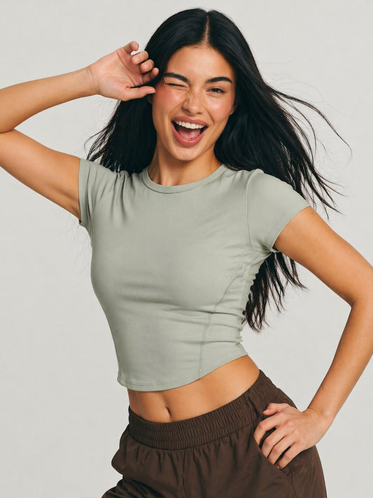 ISTODAY DAY05 Women's Fitted Cationic Short-Sleeve Top